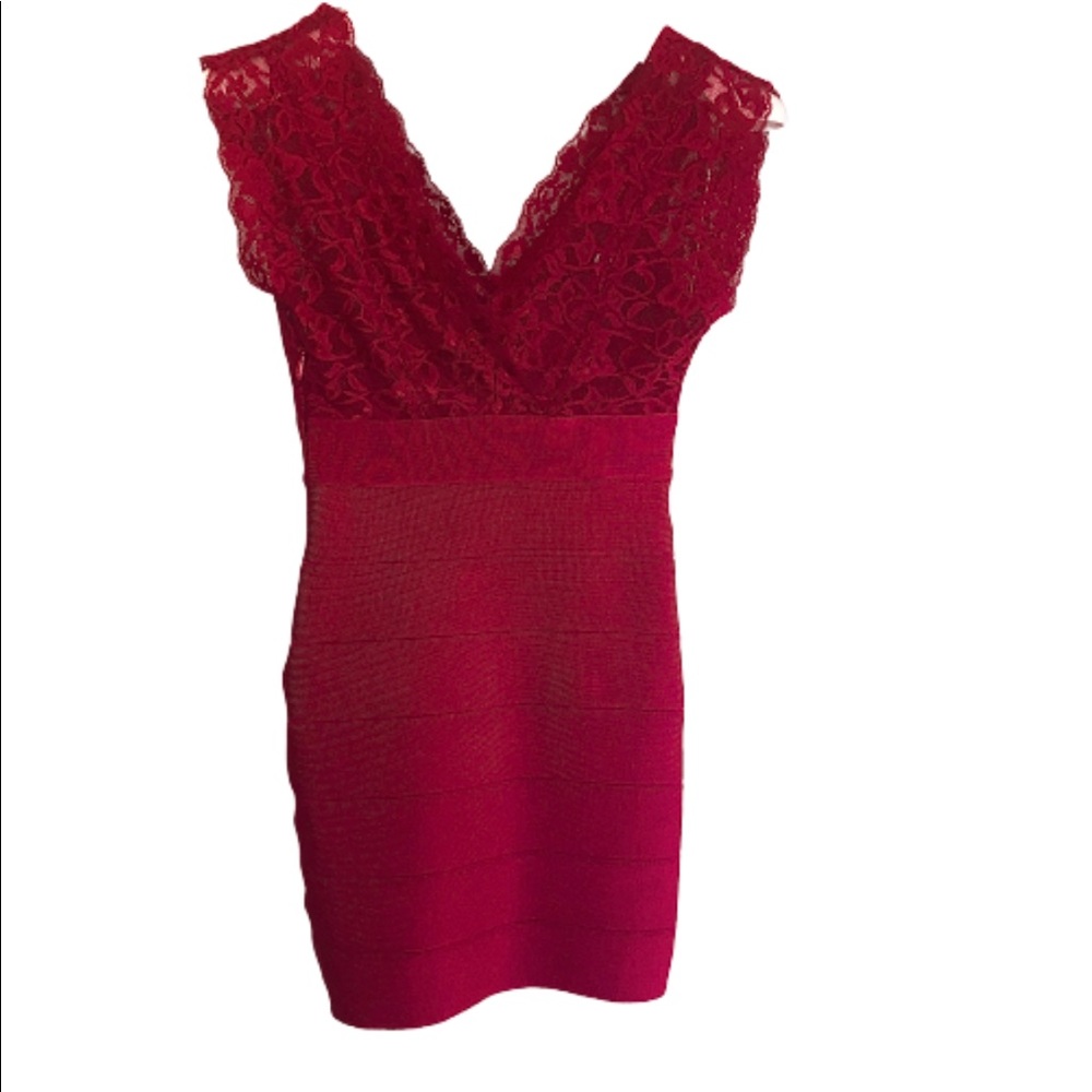 Bebe Lace Bandage Bodycon Dress